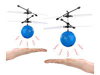 Simulus 2er-Set Selbstfliegende Hubschrauber-Bälle mit bunter LED-Beleuchtung