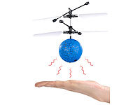 Simulus Selbstfliegender Hubschrauber-Ball mit bunter LED-Beleuchtung, blau; Ferngesteuerter 4-Kanal Helikopter 