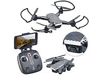Simulus Faltbarer GPS-Quadrocopter mit HD-Kamera, Follow-me-Funktion und App; Ferngesteuerter 4-Kanal Helikopter 