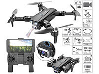Simulus Faltbare GPS-Drohne mit 4K-Cam, Brushless-Motor, WLAN, Follow-Me, App